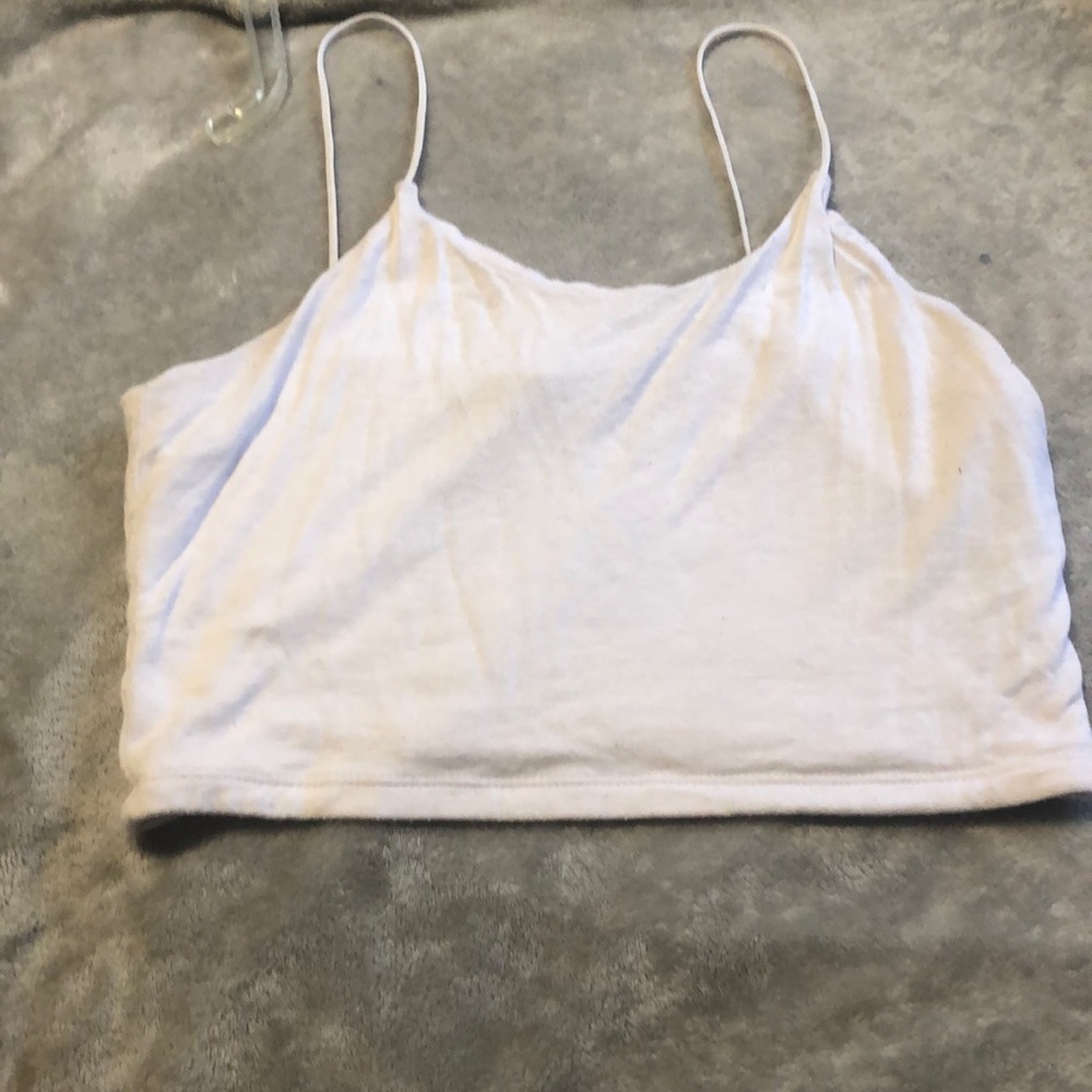 white cropped tank top